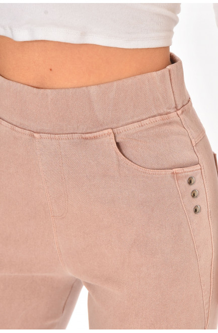 Лосины женские однотонные пудрового цвета 211417L