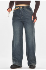 Джинсы женские однотонные тёмно-синего цвета 211449L