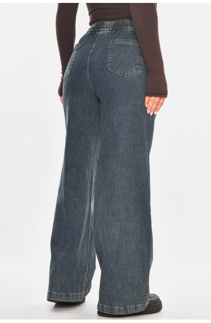 Джинсы женские однотонные тёмно-синего цвета 211449L