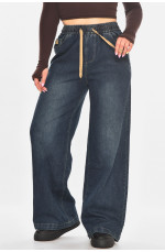 Джинсы женские однотонные тёмно-синего цвета 211452L