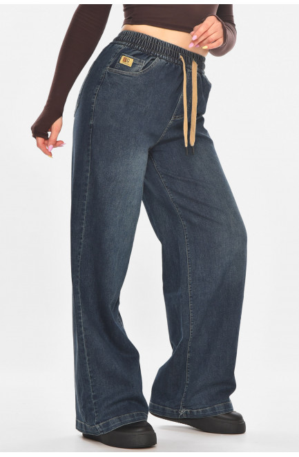 Джинсы женские однотонные тёмно-синего цвета 211452L