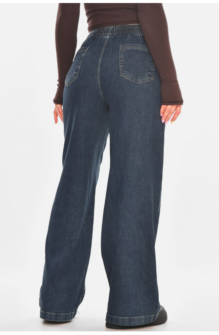 Джинсы женские однотонные тёмно-синего цвета 211452L