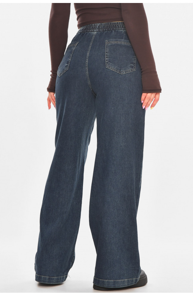 Джинсы женские однотонные тёмно-синего цвета 211452L