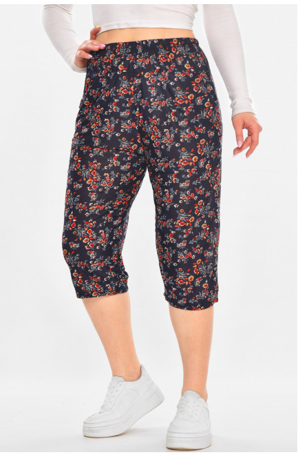 Бриджи женские тёмно-синего цвета с принтом 211486L