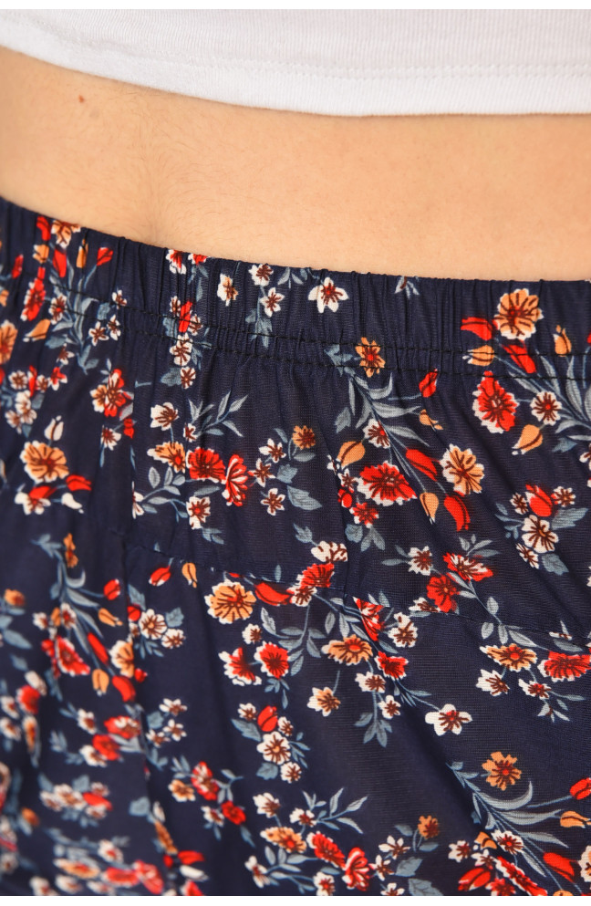 Бриджи женские тёмно-синего цвета с принтом 211486L