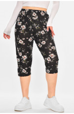 Бриджи женские черного цвета с принтом 211491L