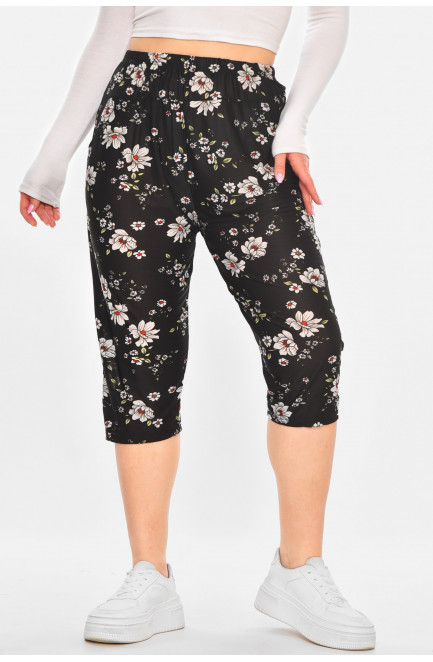 Бриджи женские черного цвета с принтом 211491L