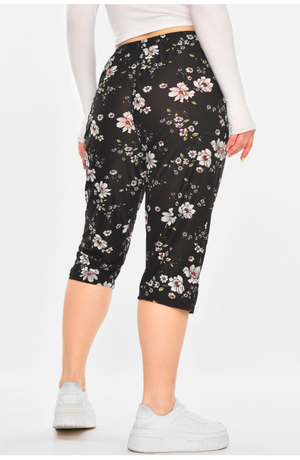 Бриджи женские черного цвета с принтом 211491L