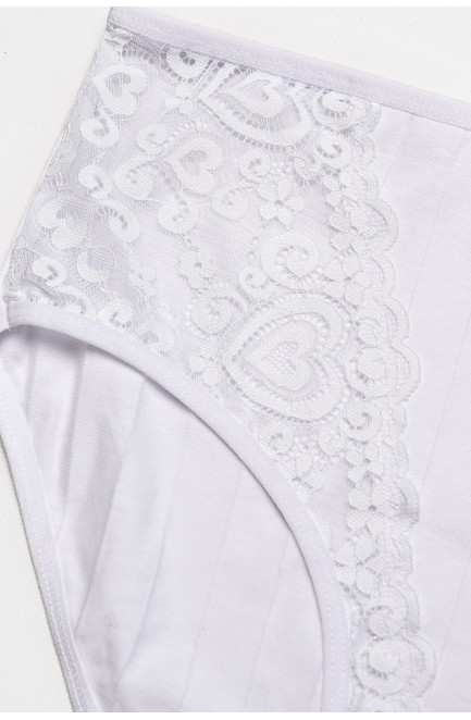 Трусы женские полубатальные белого цвета 211745L