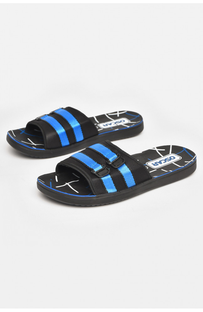 Шлепки мужские черно-синего цвета 211791L