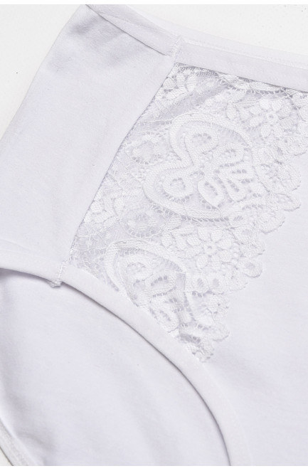 Трусы женские полубатальные белого цвета 211811L