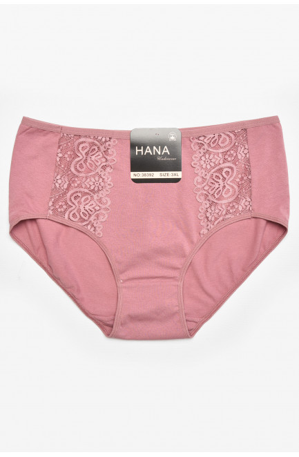 Трусы женские полубатальные темно-розового цвета 211816L