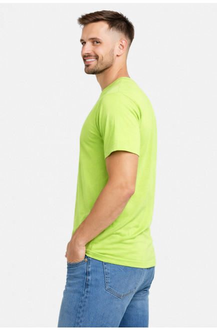 Футболка мужская полубатальная однотонная салатового цвета 211941L