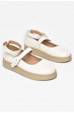 Туфли-лоферы детские для девочки белого цвета 211942L