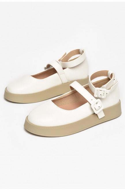 Туфли-лоферы детские для девочки белого цвета 211942L