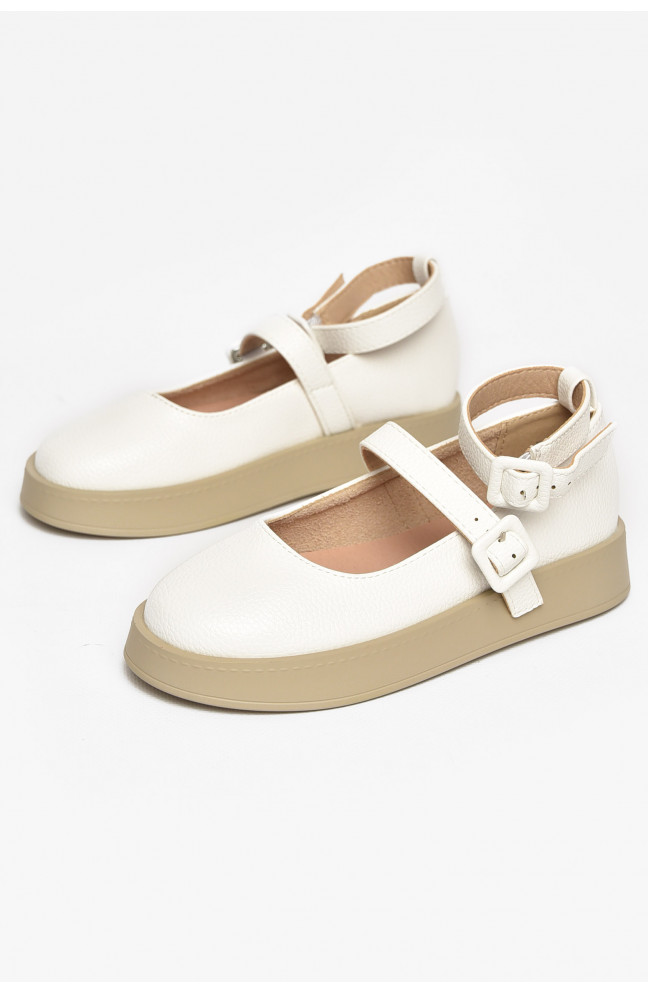 Туфли-лоферы детские для девочки белого цвета 211942L