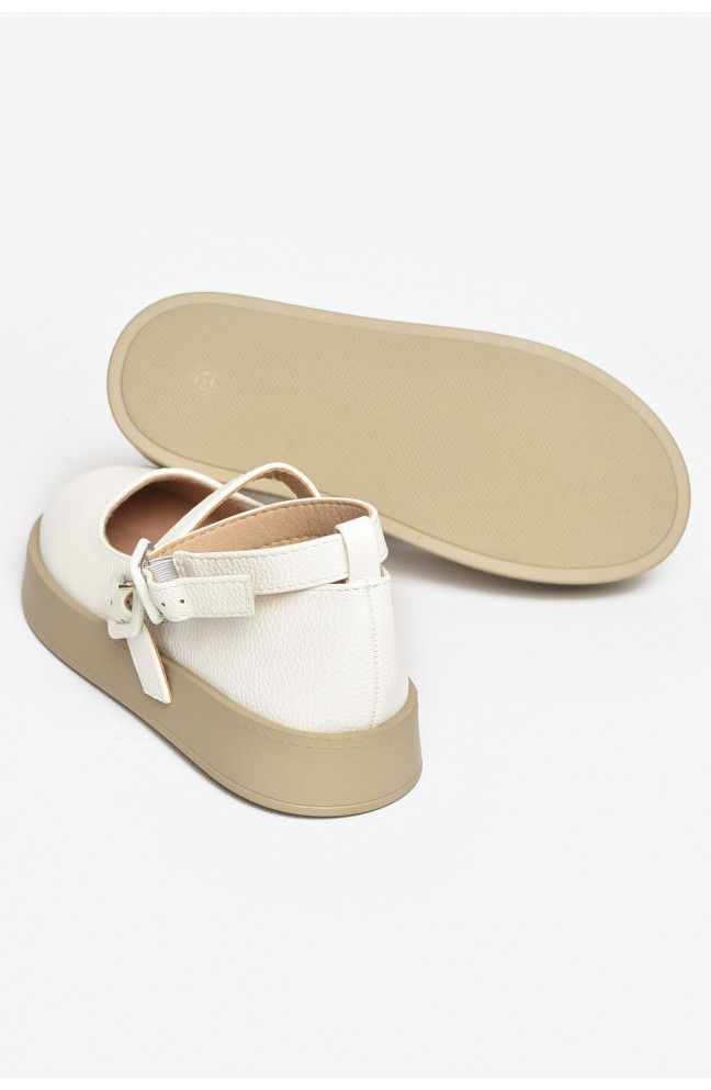 Туфли-лоферы детские для девочки белого цвета 211942L