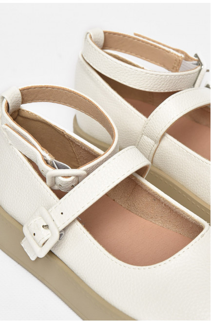 Туфли-лоферы детские для девочки белого цвета 211942L