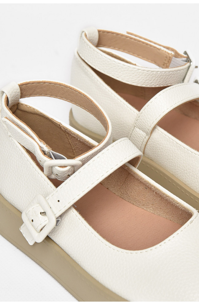 Туфли-лоферы детские для девочки белого цвета 211942L