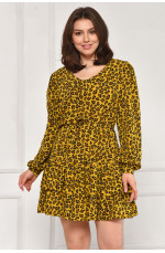 Платье женское жёлтого цвета с принтом 211949L