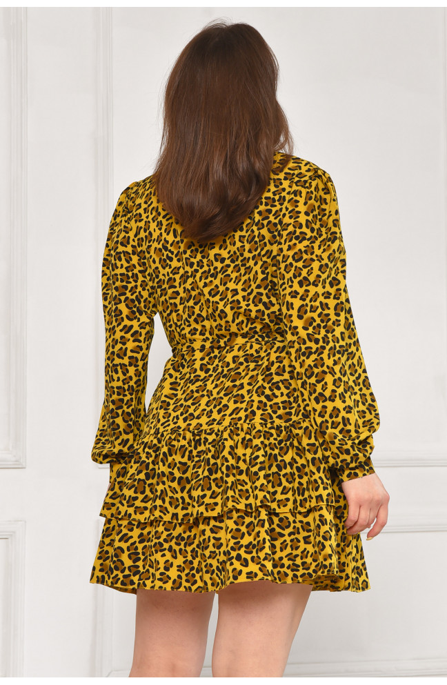 Платье женское жёлтого цвета с принтом 211949L