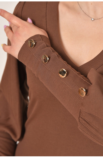Платье женское однотонное шоколадного цвета 211973L