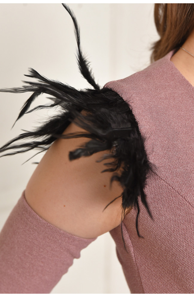 Платье женское однотонное сиреневого цвета 211975L