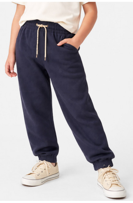 Штаны детские вельветовые для девочки серого цвета 212018L