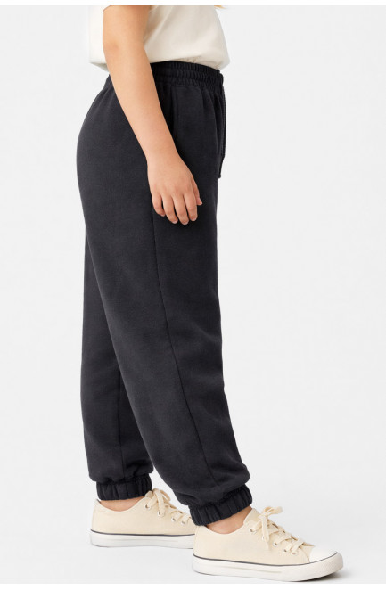 Штаны детские вельветовые для девочки черного цвета 212019L