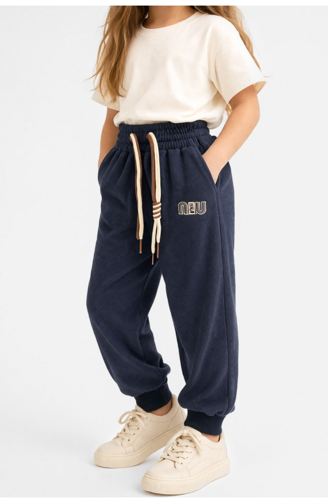 Штаны детские вельветовые для девочки серого цвета 212021L