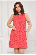 Платье женское однотонное красного цвета 212024L