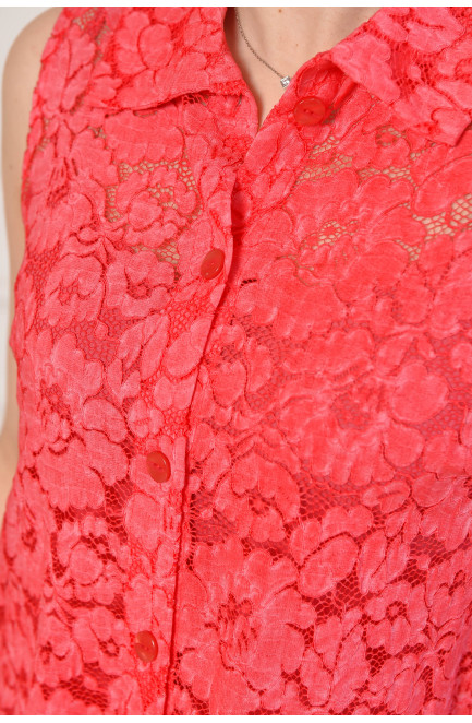 Платье женское однотонное красного цвета 212024L