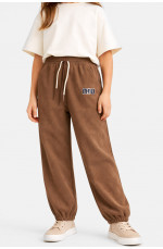 Штаны детские вельветовые для девочки коричневого цвета 212026L