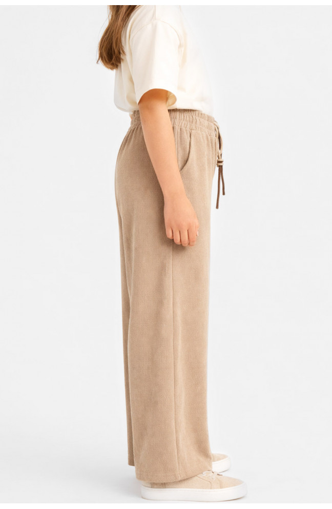 Штаны детские вельветовые для девочки бежевого цвета 212027L