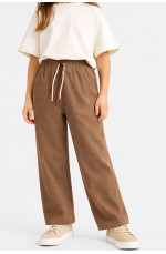 Штаны детские вельветовые для девочки коричневого цвета 212028L