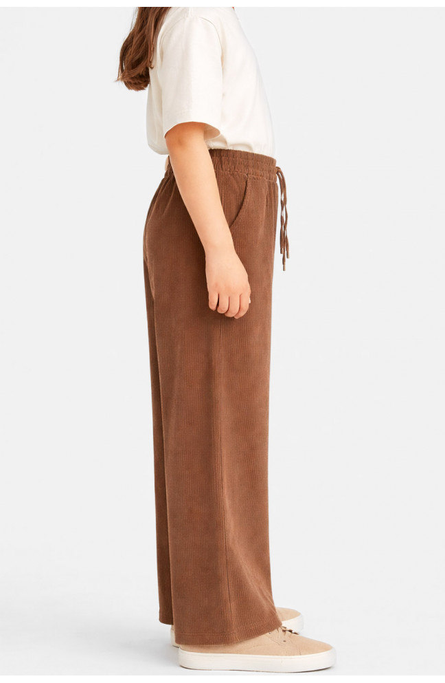 Штаны детские вельветовые для девочки коричневого цвета 212028L