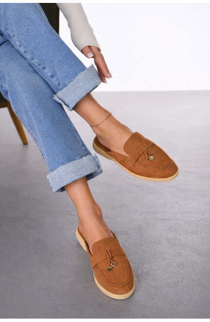 Мюли женские темно-бежевого цвета 212039L