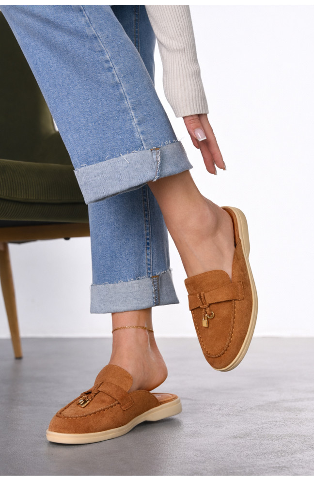 Мюли женские темно-бежевого цвета 212039L