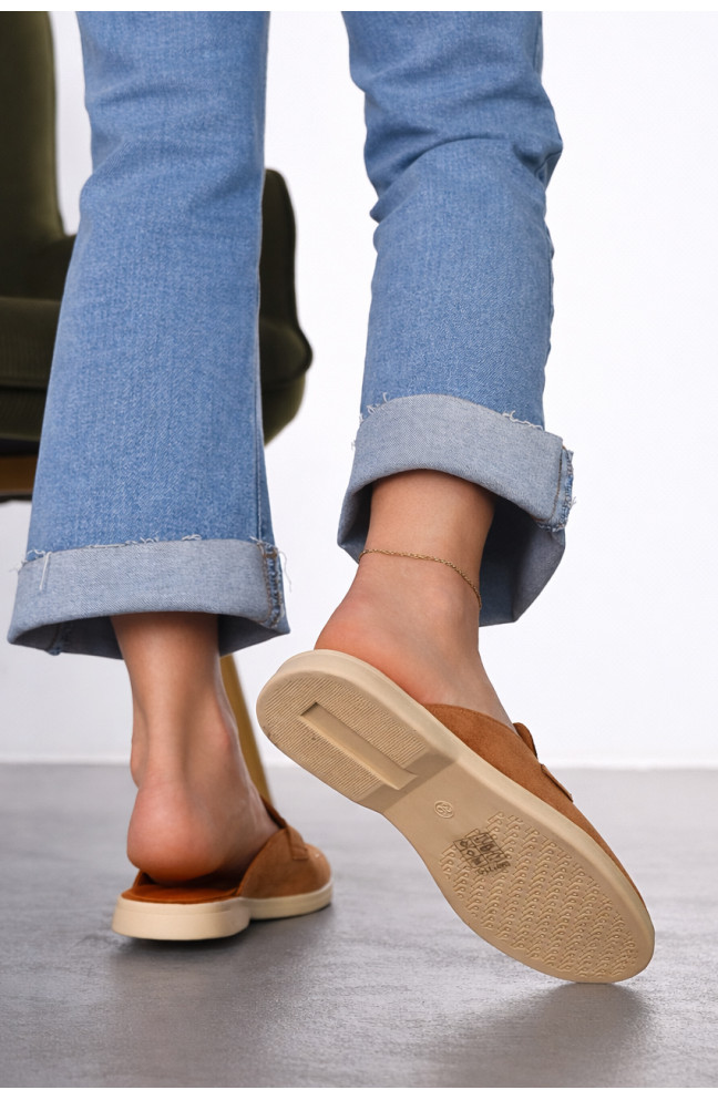 Мюли женские темно-бежевого цвета 212039L