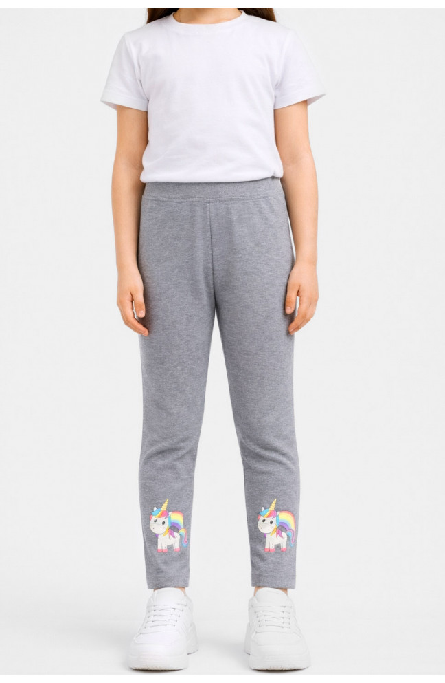 Лосины детские для девочки серого цвета 212044L