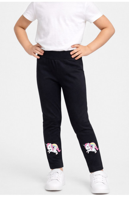 Лосины детские для девочки черного  цвета 212045L