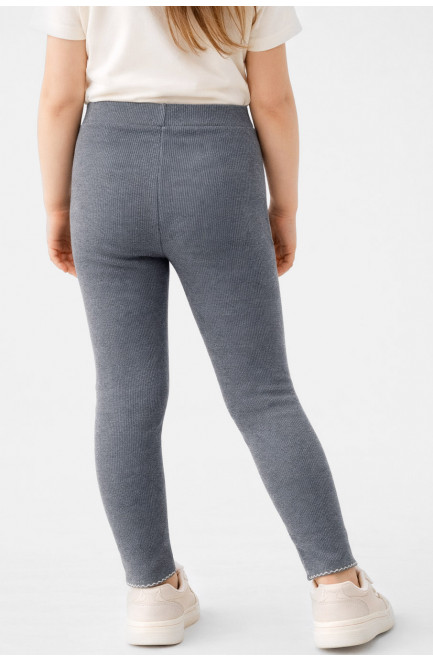 Лосины детские для девочки трикотажные темно-серого цвета 212047L