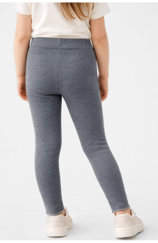 Лосины детские для девочки трикотажные темно-серого цвета 212047L