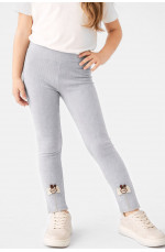 Лосины детские для девочки трикотажные серого цвета 212049L