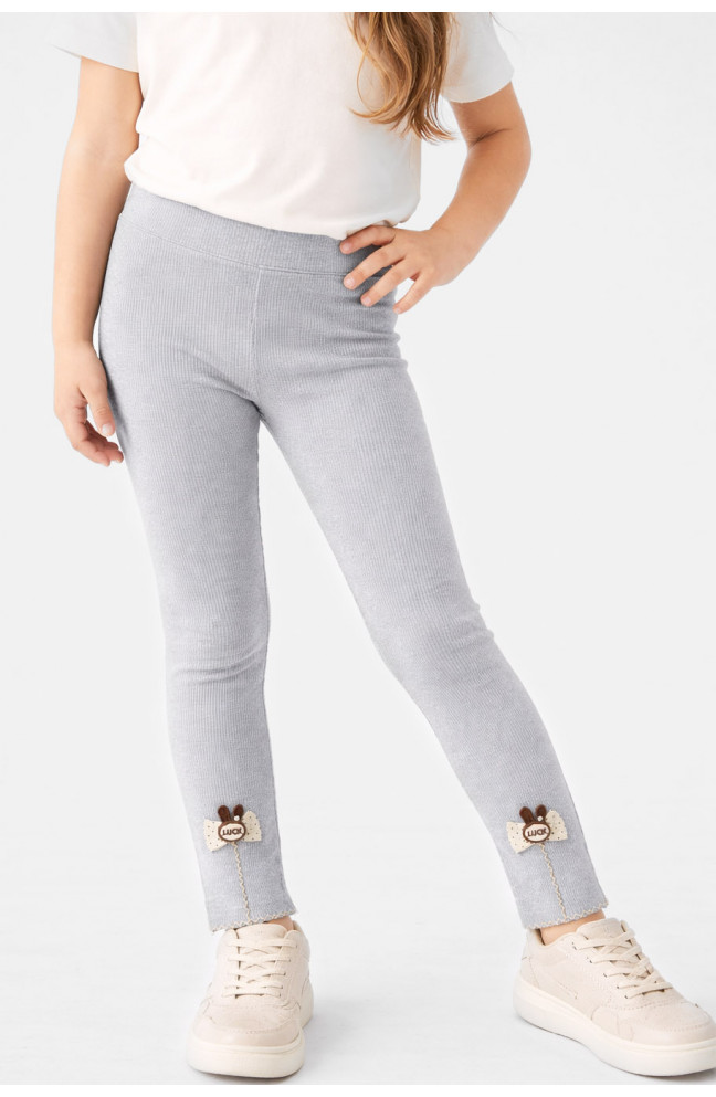 Лосины детские для девочки трикотажные серого цвета 212049L