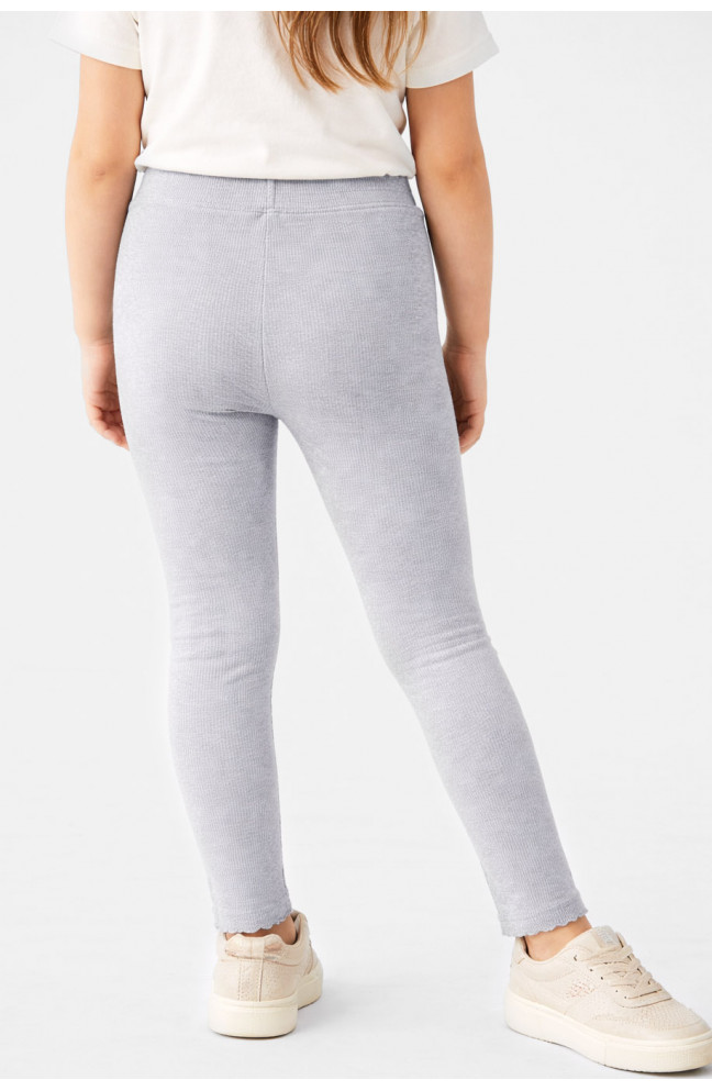Лосины детские для девочки трикотажные серого цвета 212049L