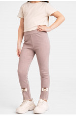 Лосины детские для девочки трикотажные бежевого цвета 212051L