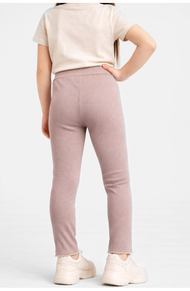 Лосины детские для девочки трикотажные бежевого цвета 212051L
