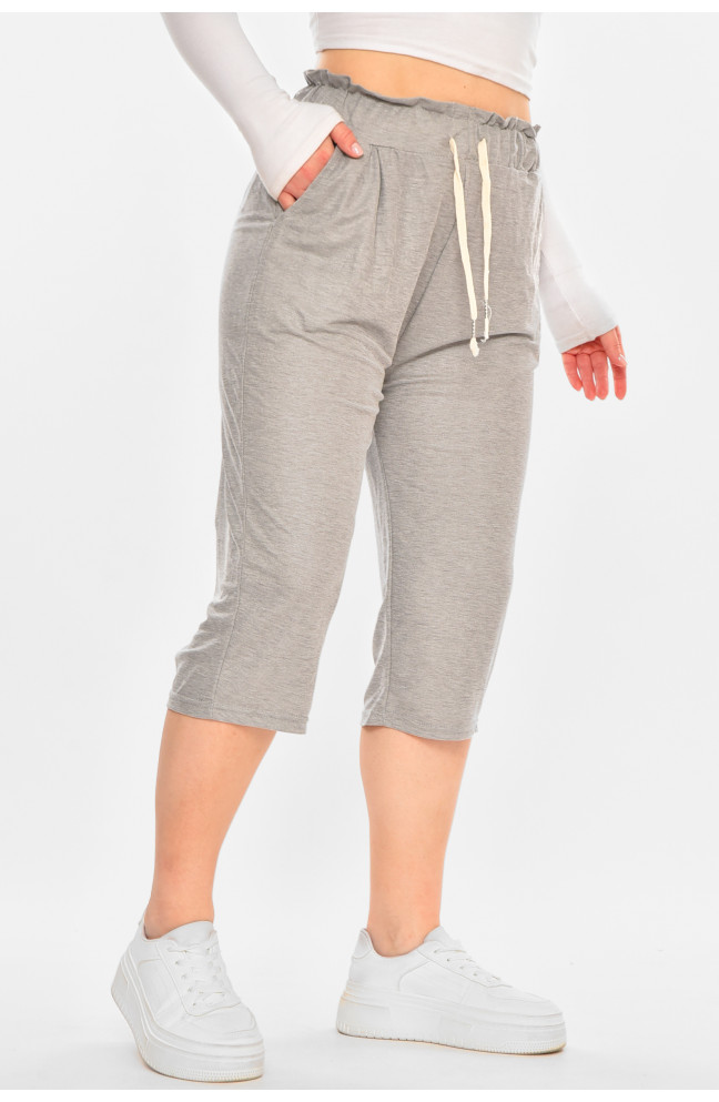 Бриджи женские однотонные серого цвета 212058L