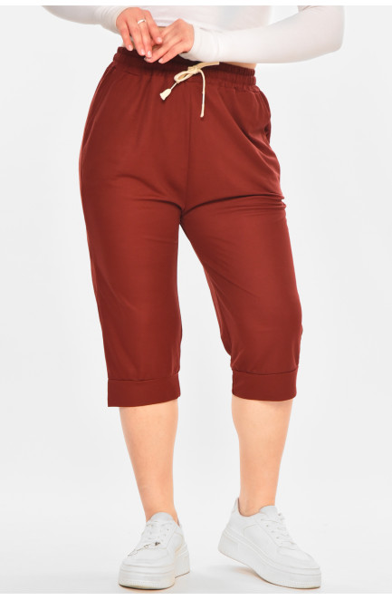 Бриджи женские однотонные коричневого цвета 212063L